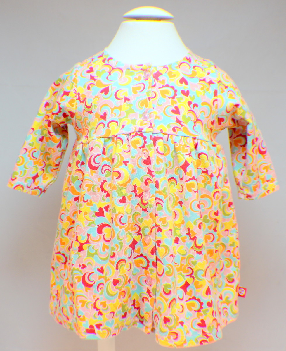 Zutano Baby Doodle Heart Flourish Print Dress and Bloomers 6 month