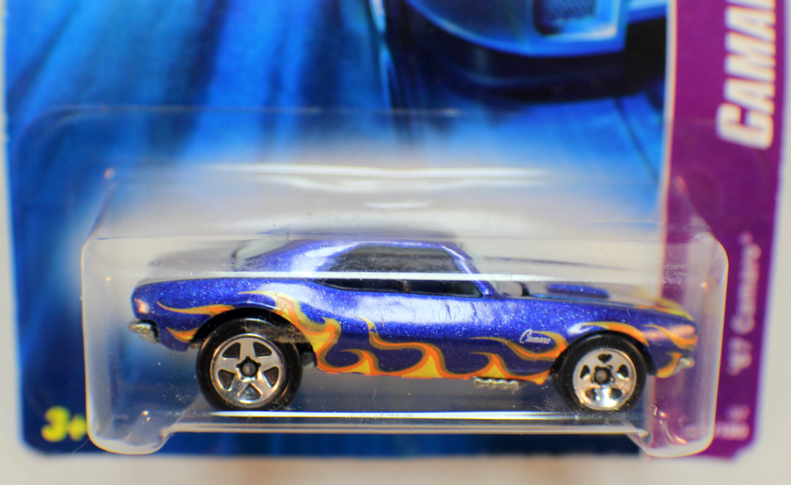 Hot Wheels Camaro 1967 Shimmer Blue with Flame Detailing
