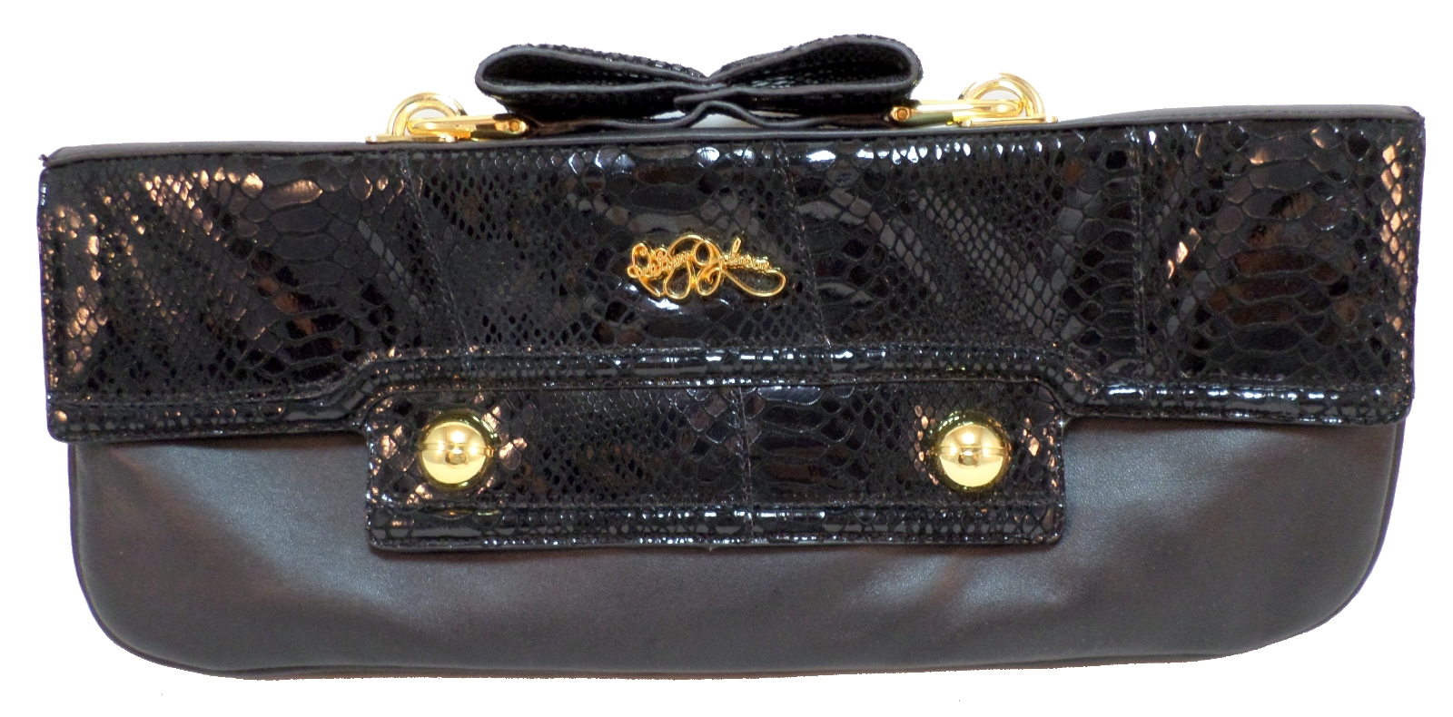 betsey johnson black and white handbag