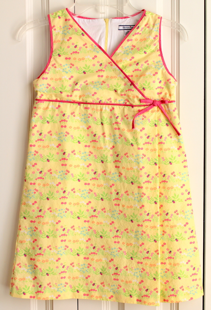 Girls Hartstrings Sz 6X Garden Lady Bug Theme Yellow Dress Lined