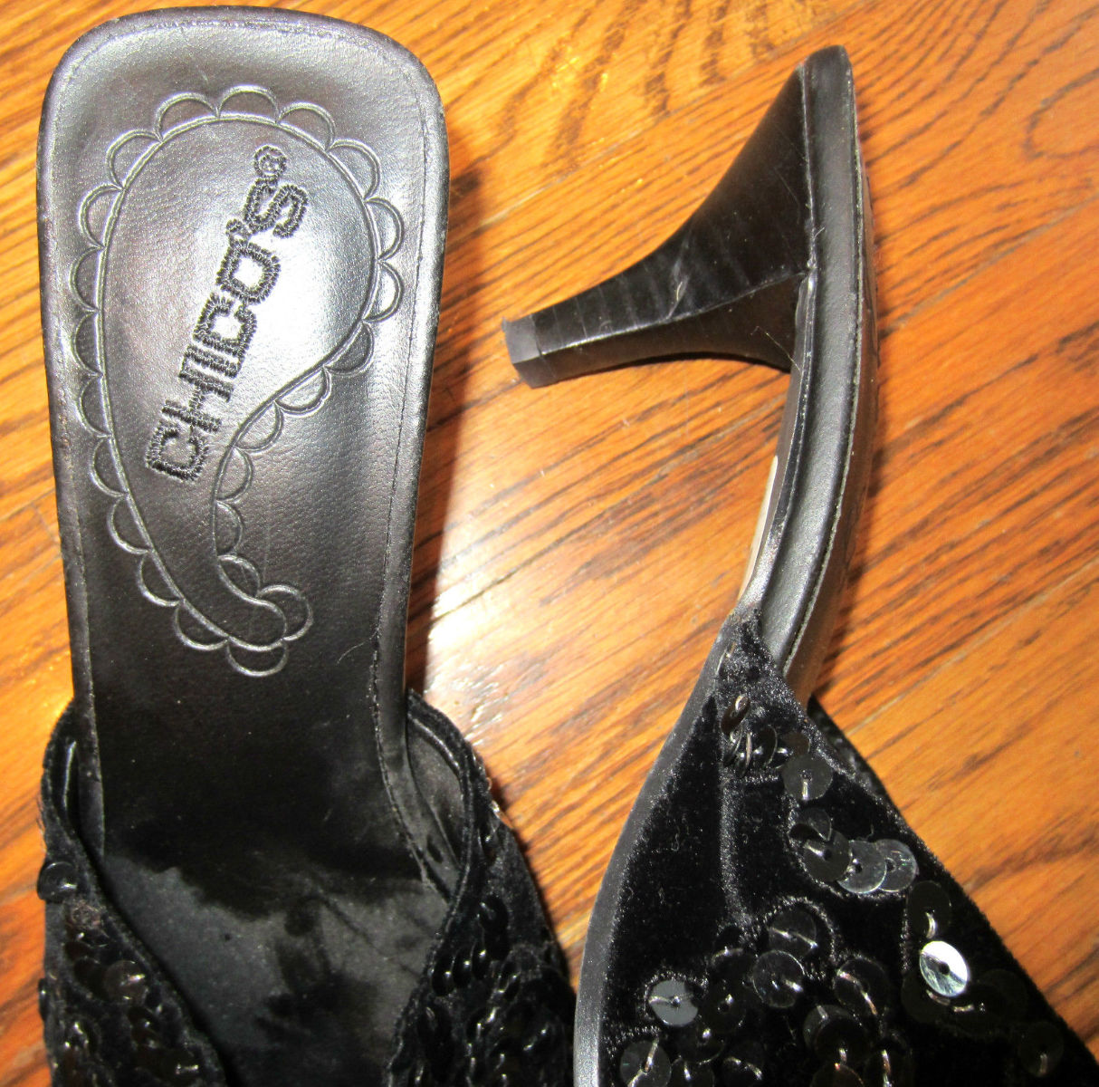 Womens Chico Shoes Black Sequin High Heels Sz 7 M Seville