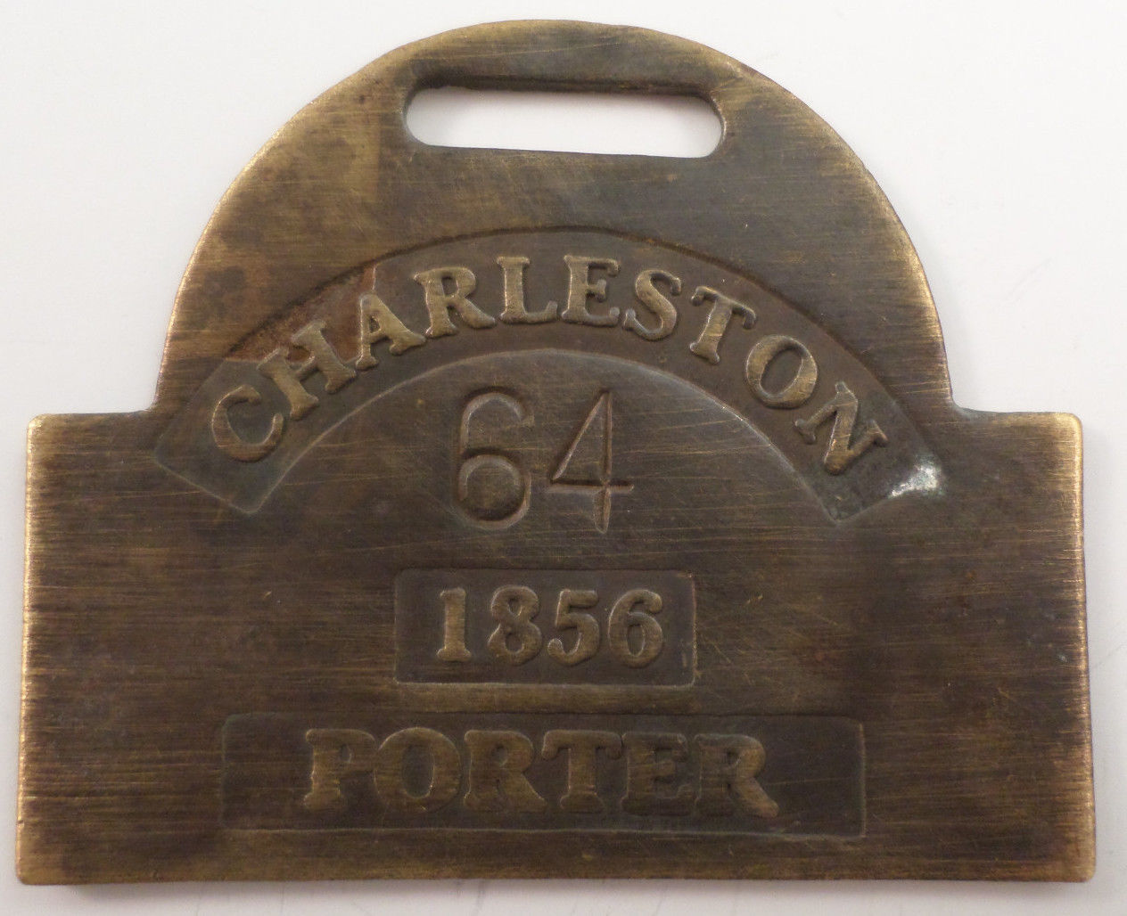 Charleston 64 1856 Porter Reproduction Slave Tag Identification Badge