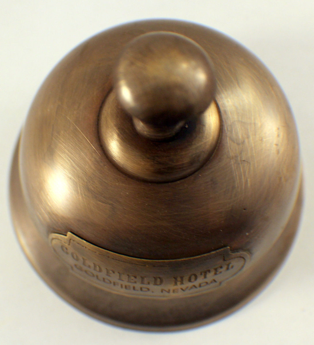 Solid Brass Goldfield Hotel Working Desk Bell Antique Patina Solid Brass Goldfield Hotel Working Desk Bell Antique Patina