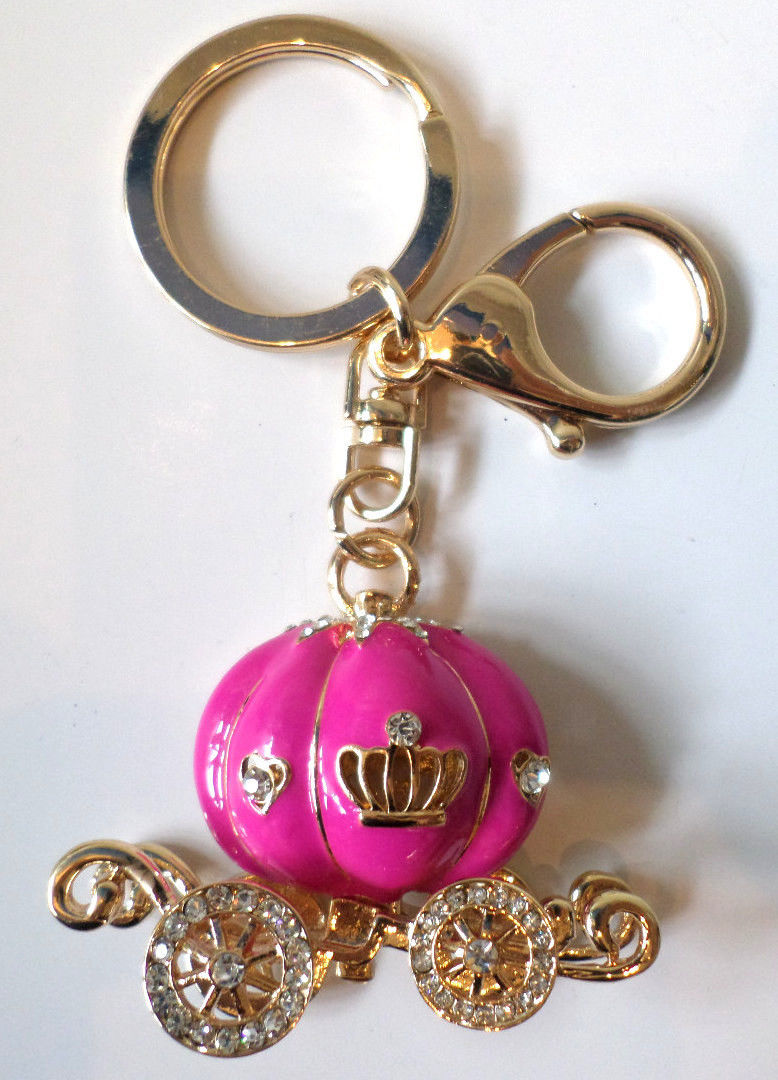 CINDERELLA CARRIAGE COACH RHINESTONE BLING KEY CHAIN FOB PURSE PHONE CHARM | eBay