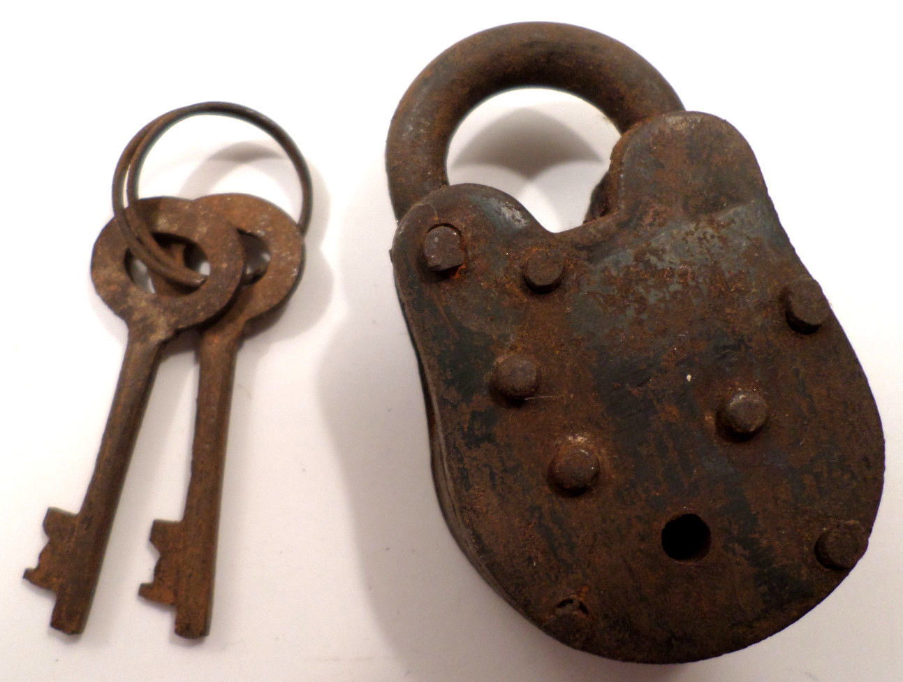 Cast Iron Padlock Property Of Pony Express Lock W 2 Keys Works Free 