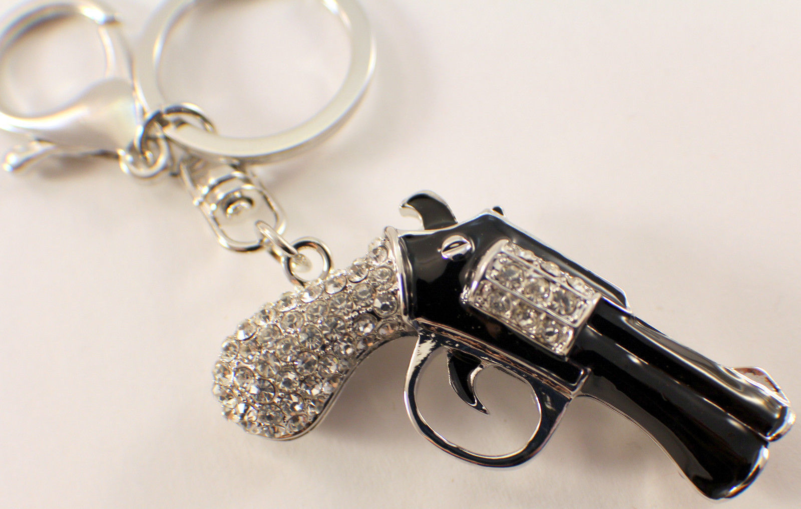 Rhinestone Bling Revolver Pistol Hand Gun Key Chain Fob Purse Charm eBay