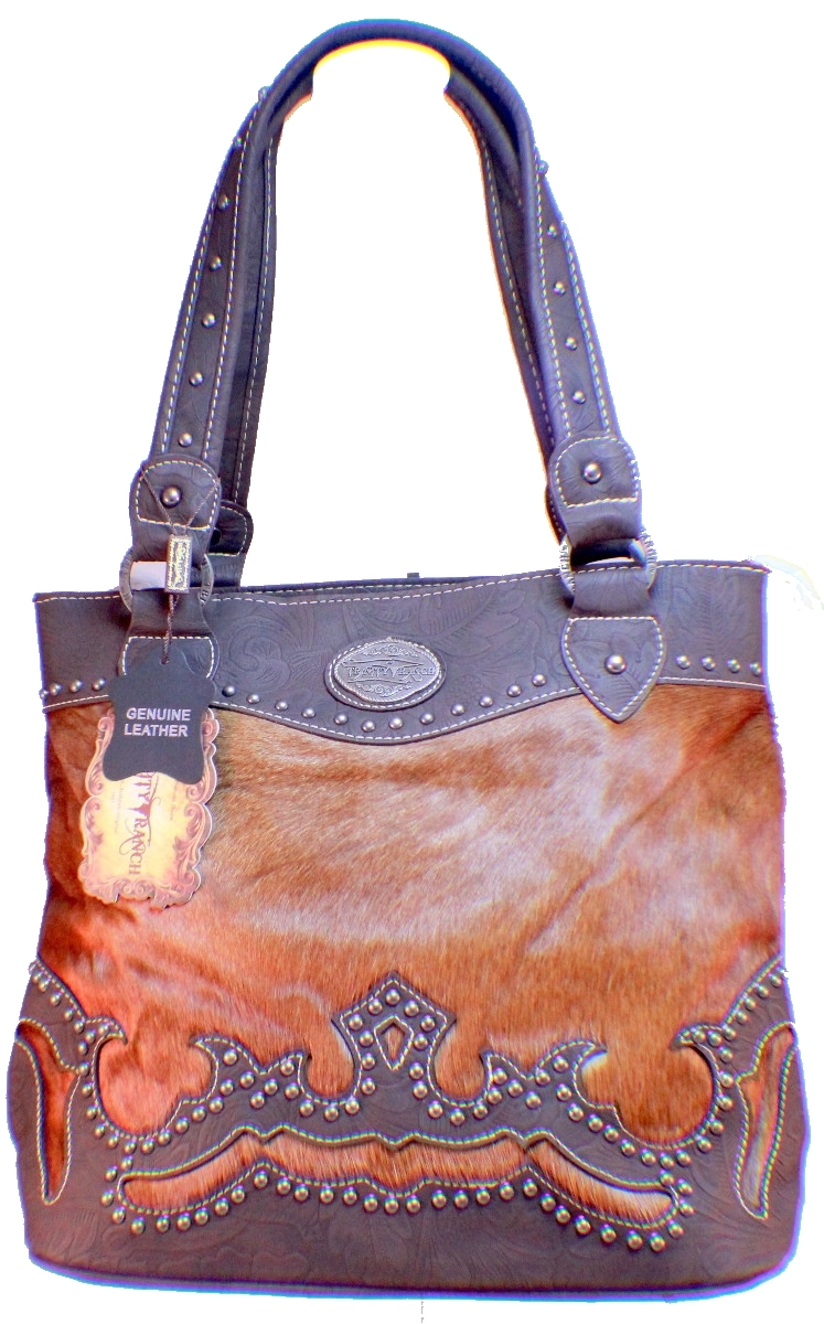 Montana Trail Trinity Ranch Montana West Leather Purse Cowhide Handbag