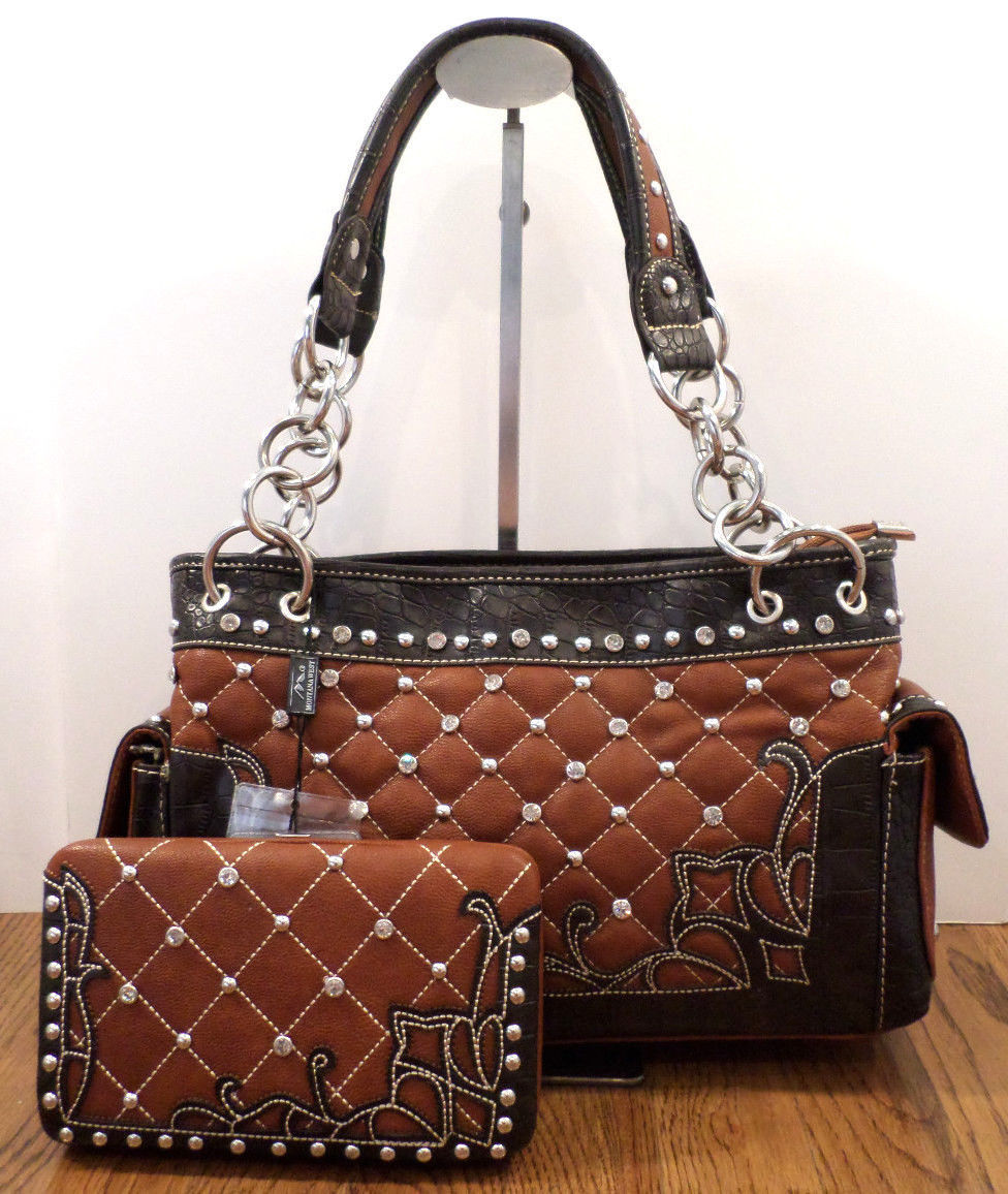 Ridem Cowgirl Montana West Purse Handbag Rhinestone Allover Bling