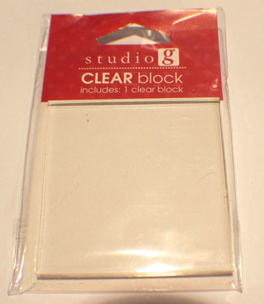 Clear acrylic Block for cling Rubber Stamps 2.5" x 2.5" Studio G Clear