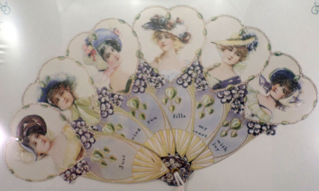 Vintage Inspired Paper Fan Greeting Card Women In Vintage Inspired Paper Fan Greeting Card Women In