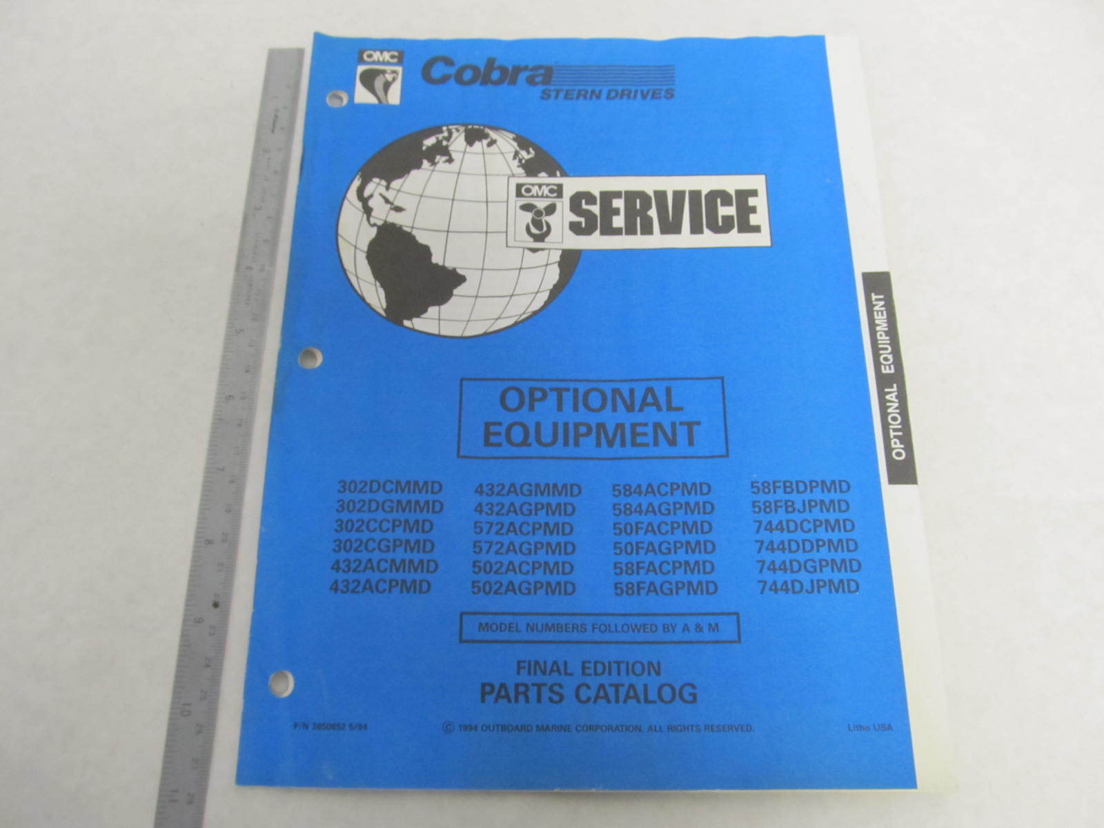 1994 OMC Cobra Stern Drive Parts Catalog Final Edition Optional