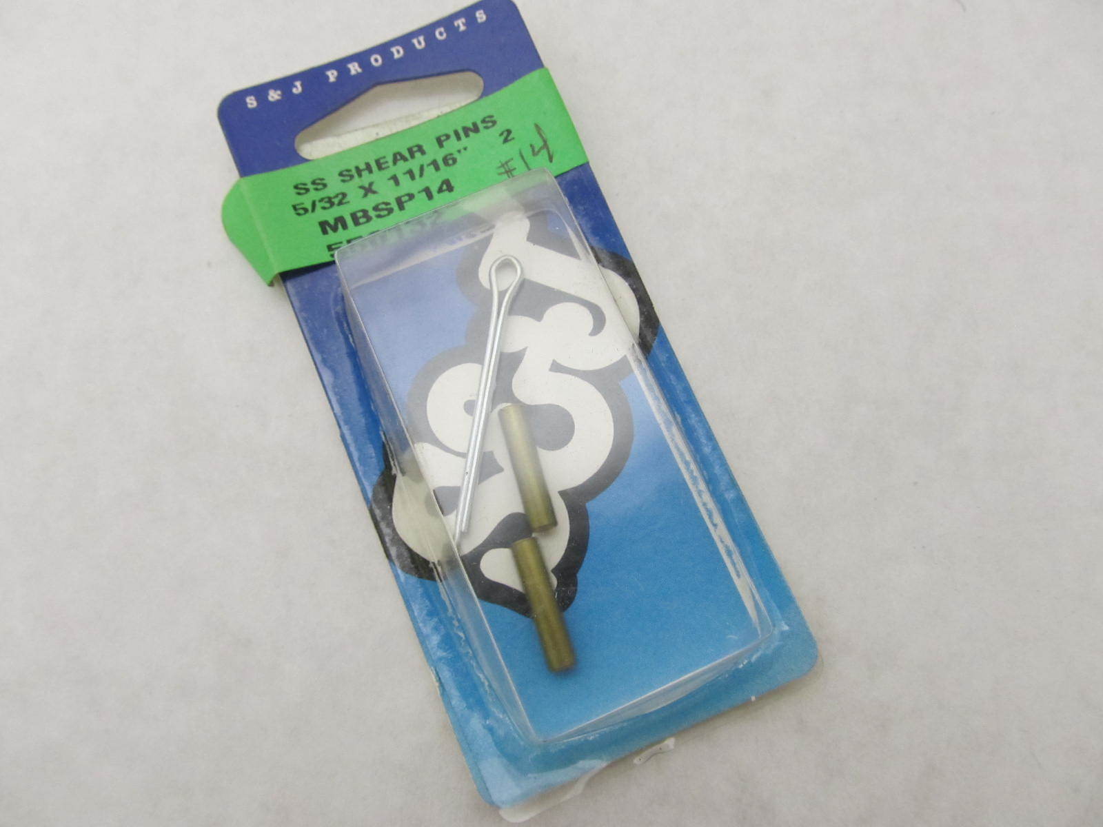 S&J OUTBOARD BRASS SHEAR PINS, SP14, 5/32 x 11/16, Pkg of 2 Green Bay
