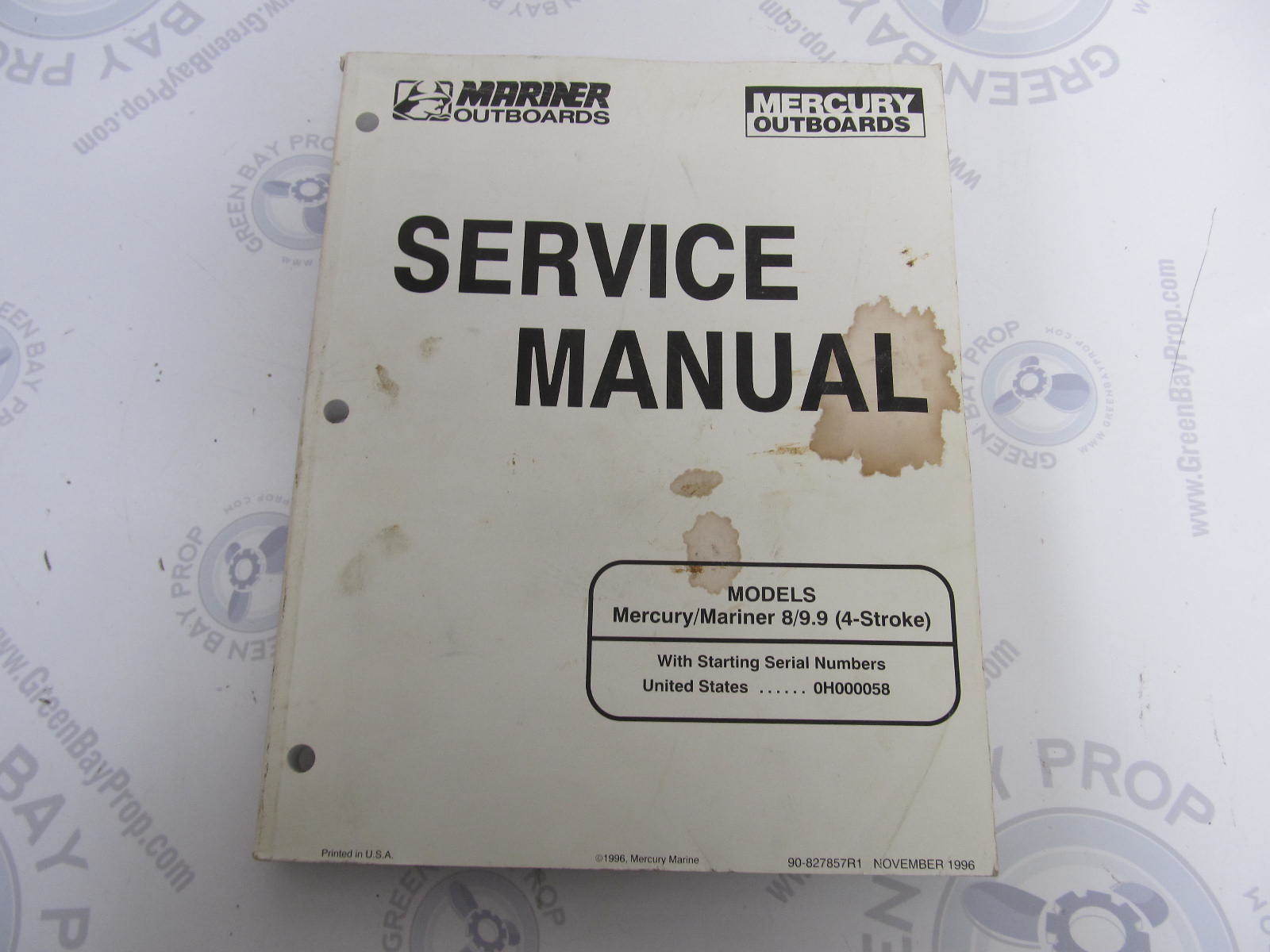 90-827857R1 Mercury Mariner Outboard Service Manual 8-9.9 HP 4-Stroke