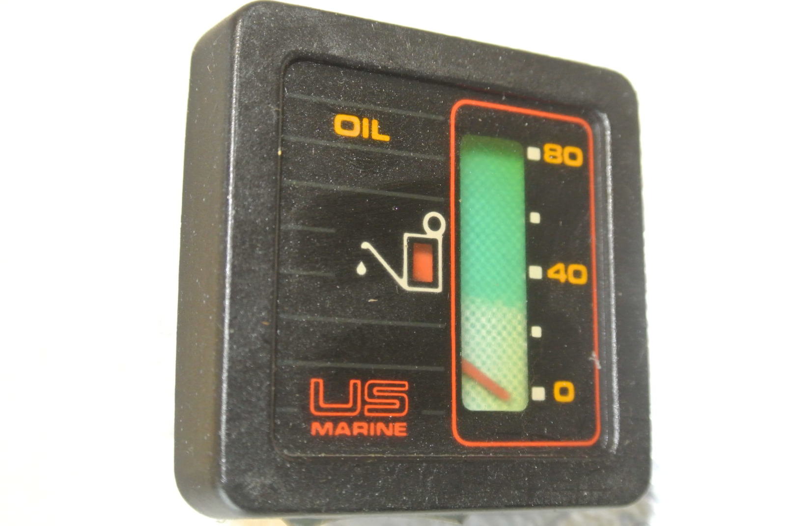 Square Oil Pressure Gauge 1980s Mercruiser Bayliner Capri 2 x 2 inch