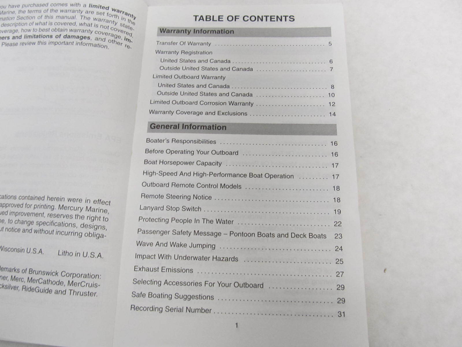 Mercury Optimax 135 Owners Manual
