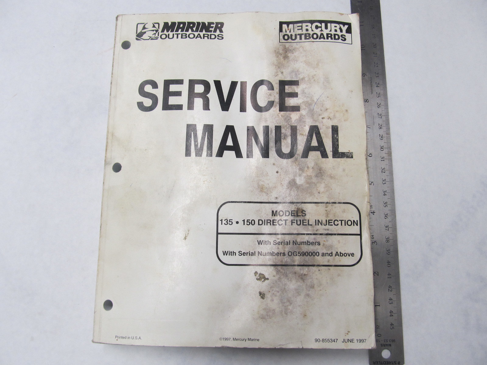 90855347 Mercury Mariner Outboard Service Manual 135 HP150 Direct Fuel