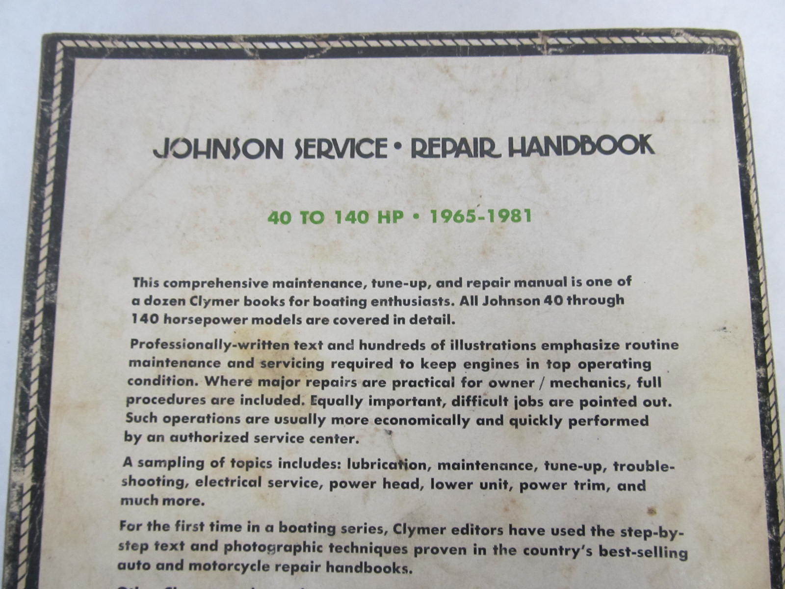 1962 Johnson Evinrude 40 HP Outboard PDF