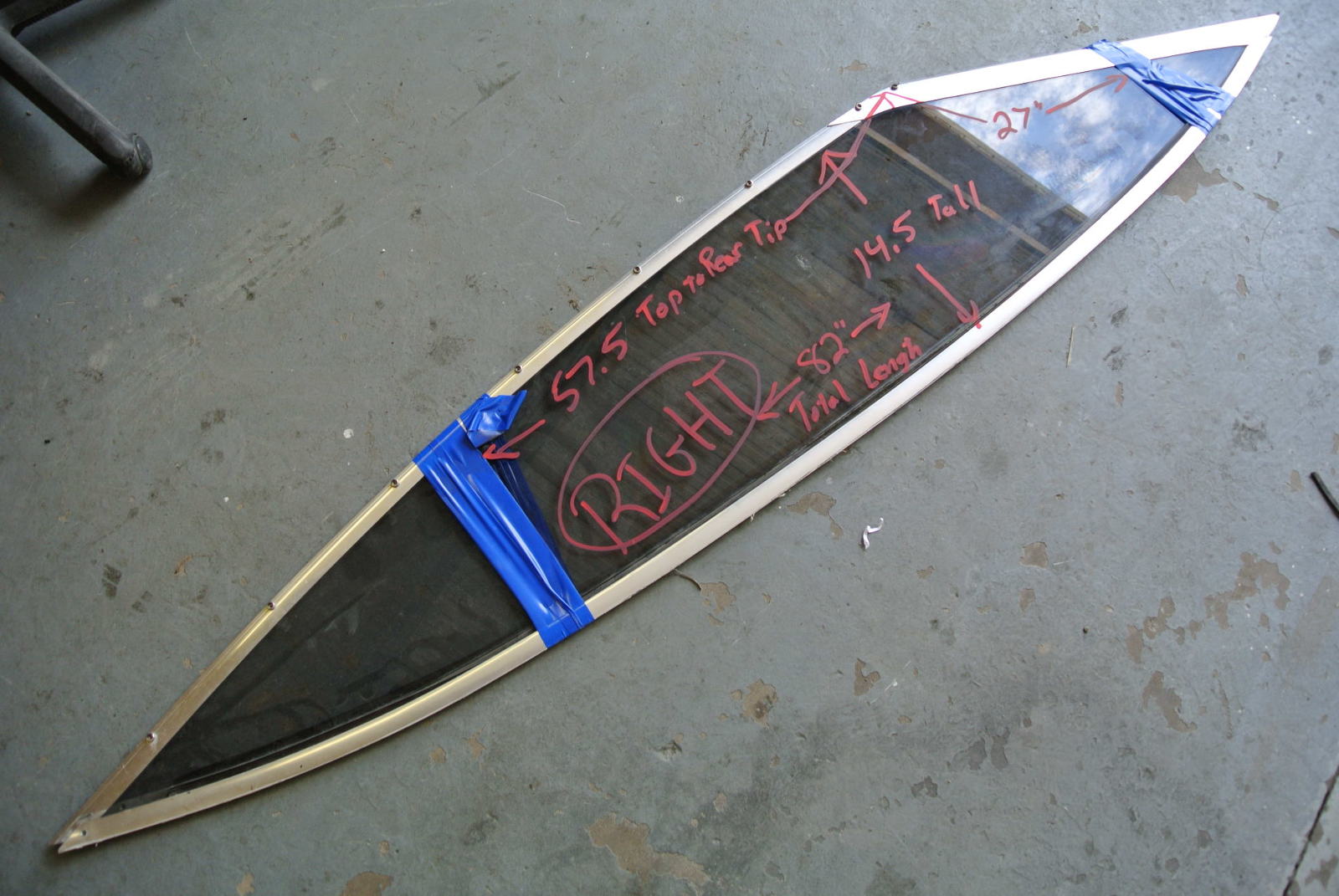 82 Inch Right Window for Bayliner Capri Windshield 18 19 20 Ft 1990