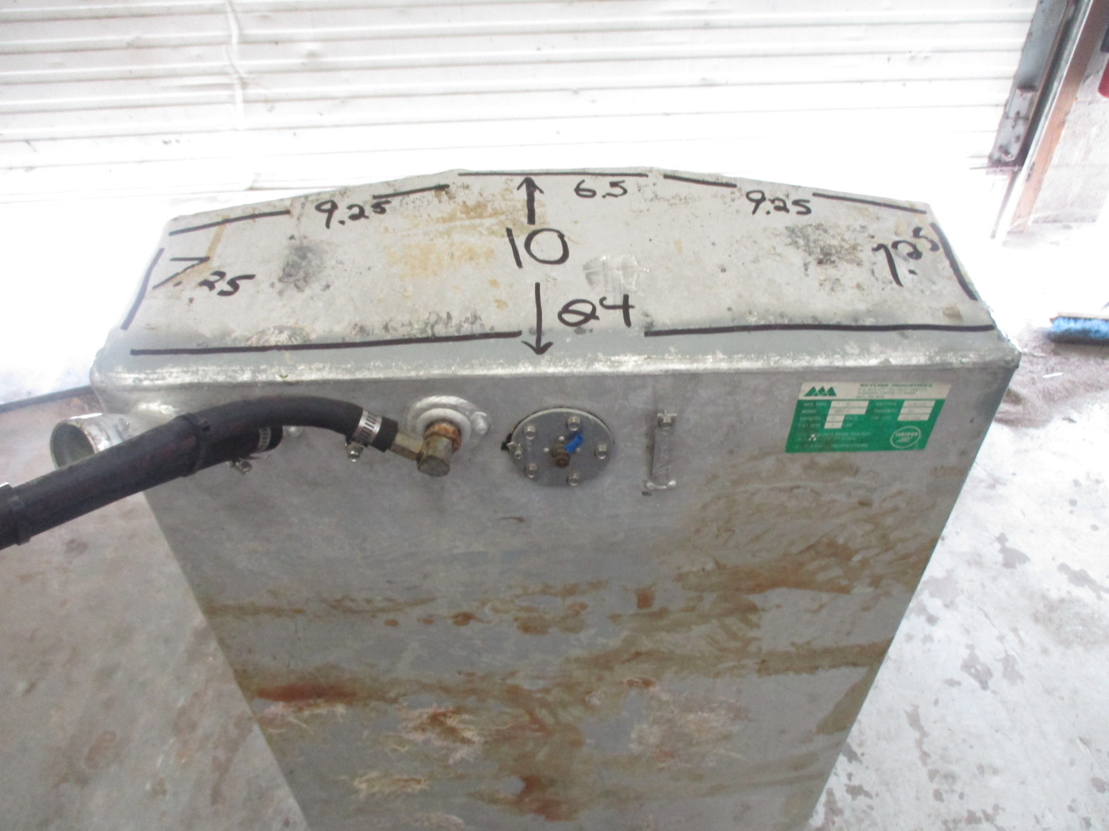 Aluminum Boat Gas Tank 43 Gallon 47 X 24 X 10 Inches Green Bay