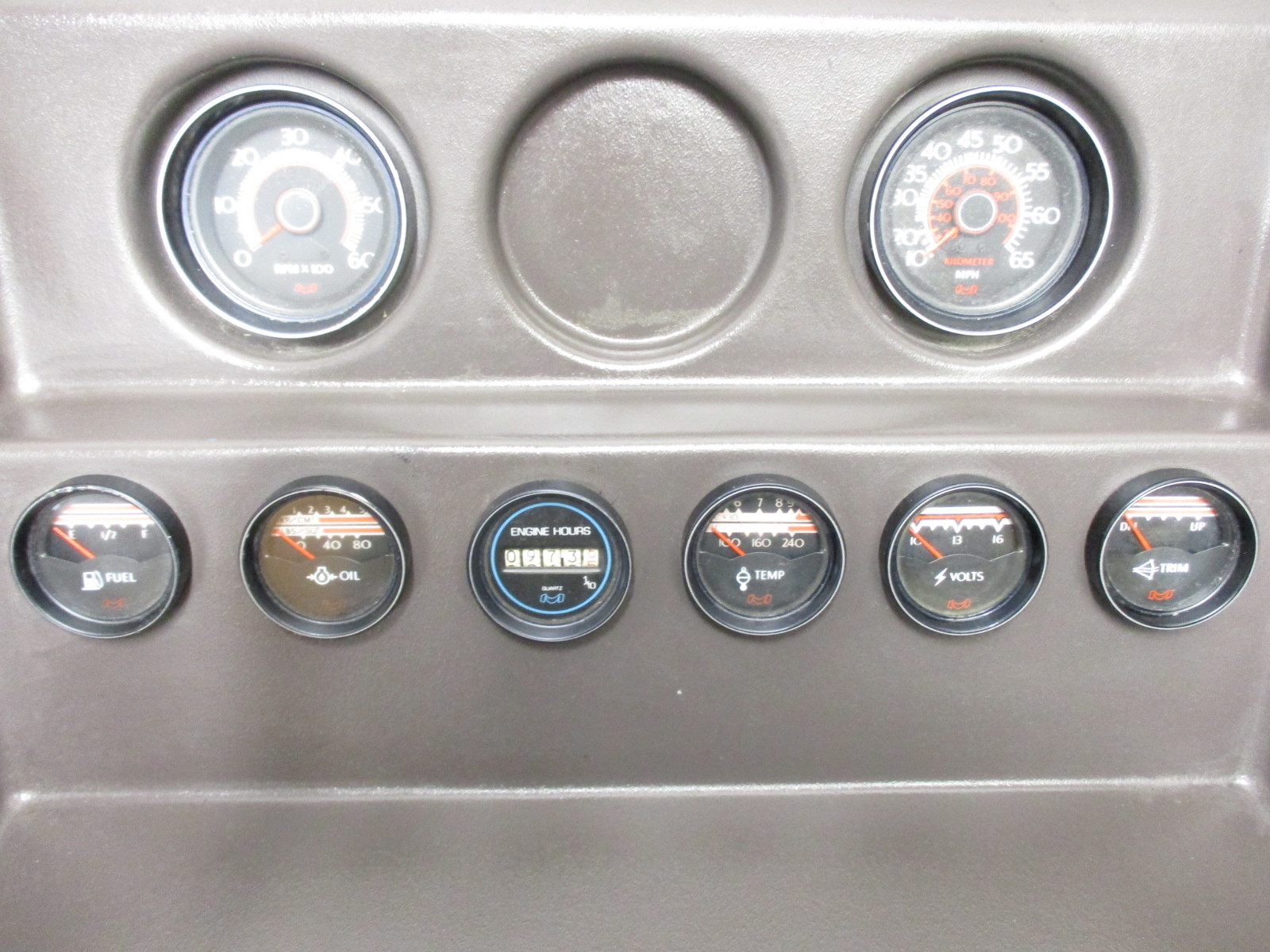 Gauge Panel MPH Temp Oil Fuel Volt Trim Engne Hours Boat Dash eBay