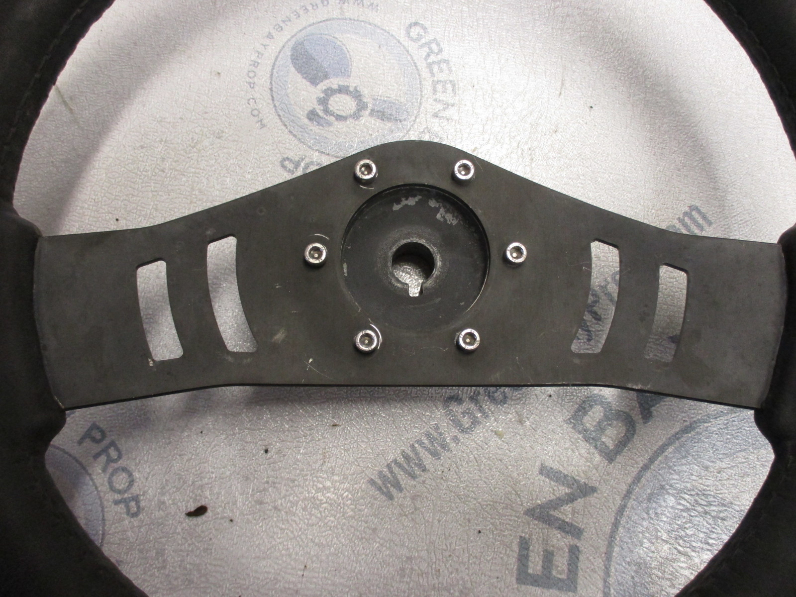 Black Medium 13.5" Teleflex Boat Steering Wheel Tapered Shaft Half Moon