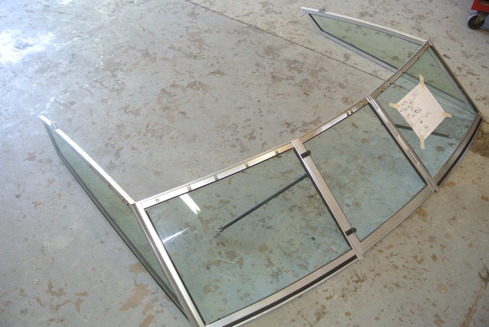 1989 WellCraft 170 Classic Boat Windshield Walk Through 72.5" Wide