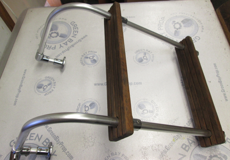 Boat Boarding Ladder Steps Stainless Steel Teak Green Bay Propeller