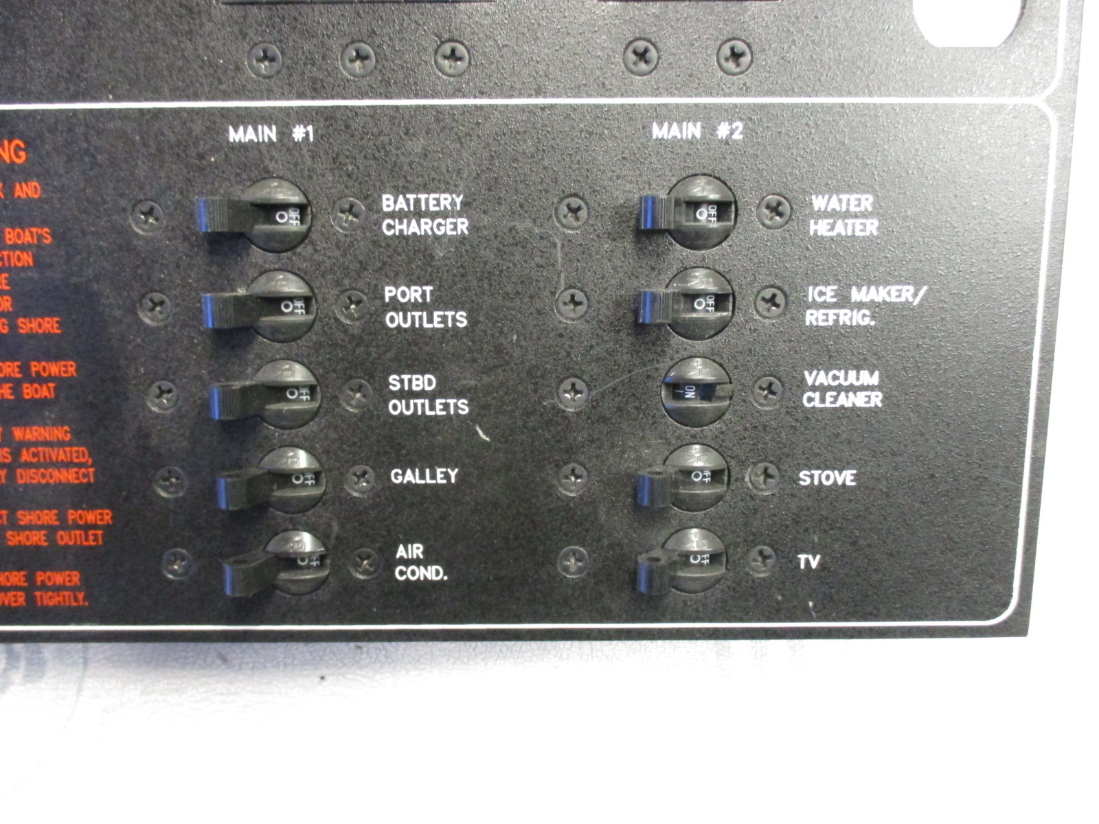 Marine Boat Breaker Panel Main Controls 120V 60HZ AC System eBay