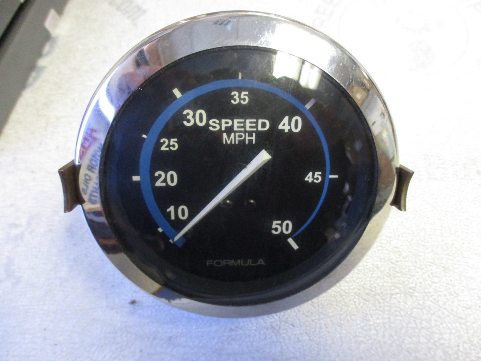 FLG50DBKCH Livorsi Formula Marine Boat Speedometer Speedo 50 MPH Black
