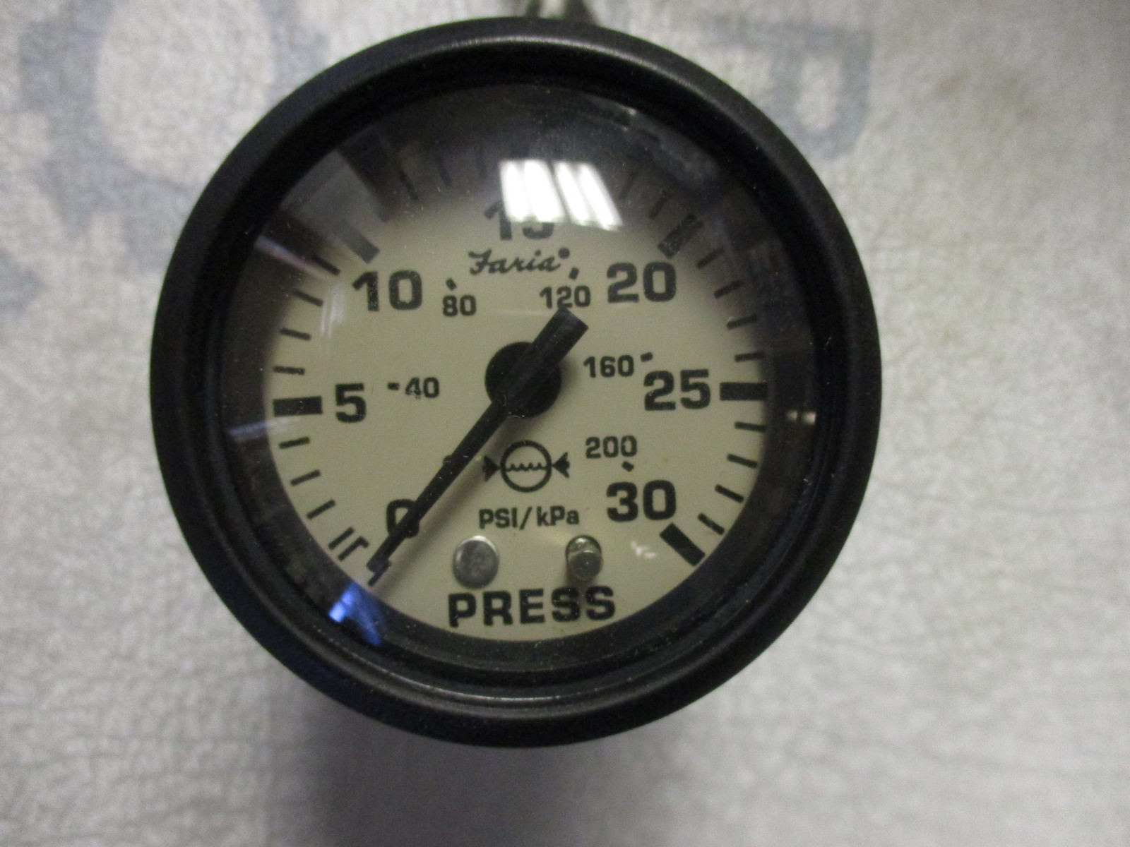 OP1065A Faria Tan & Black Water Pressure PSI Gauge Marine Boat 2" 30