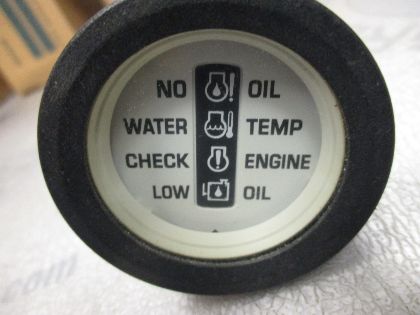 Faria Marine Boat Systems Check Oil / Temp / Engine Gauge White/Black 2