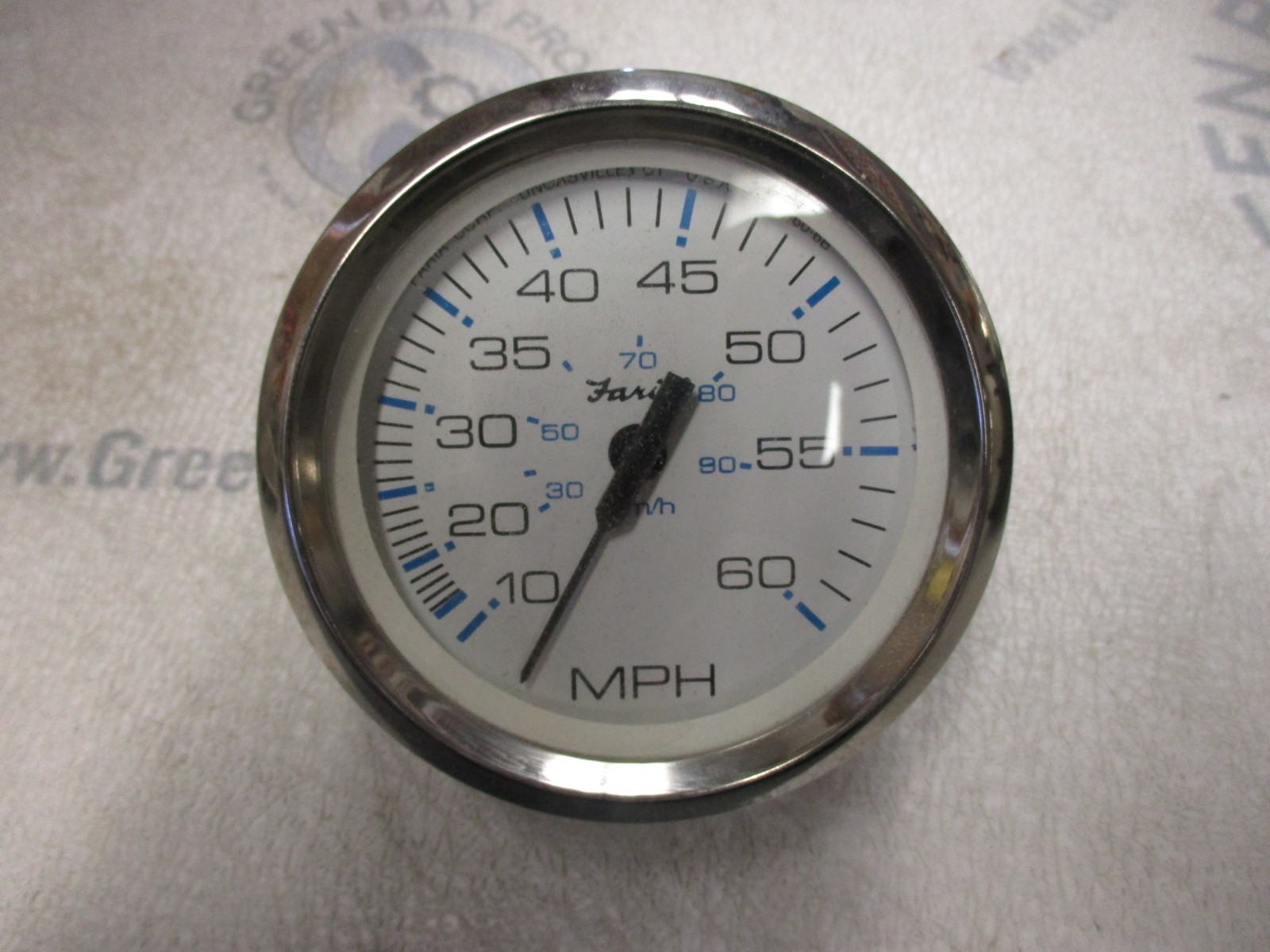 SE9559B Faria Marine Dash Speedo Speedometer 60 MPH White/Silver