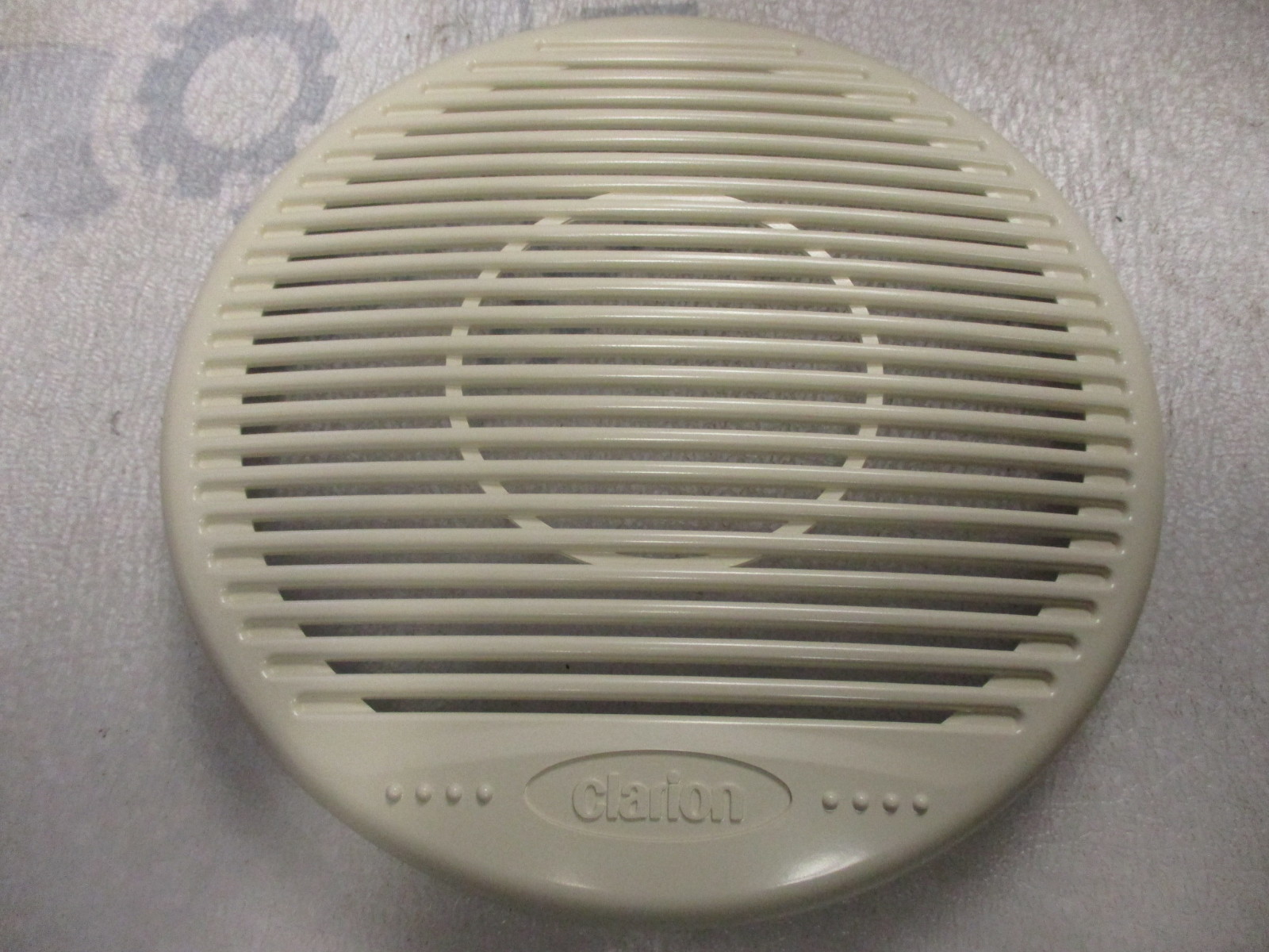 Clarion 7" Pair of Off White/Cream Plastic Speaker Covers Grill Green