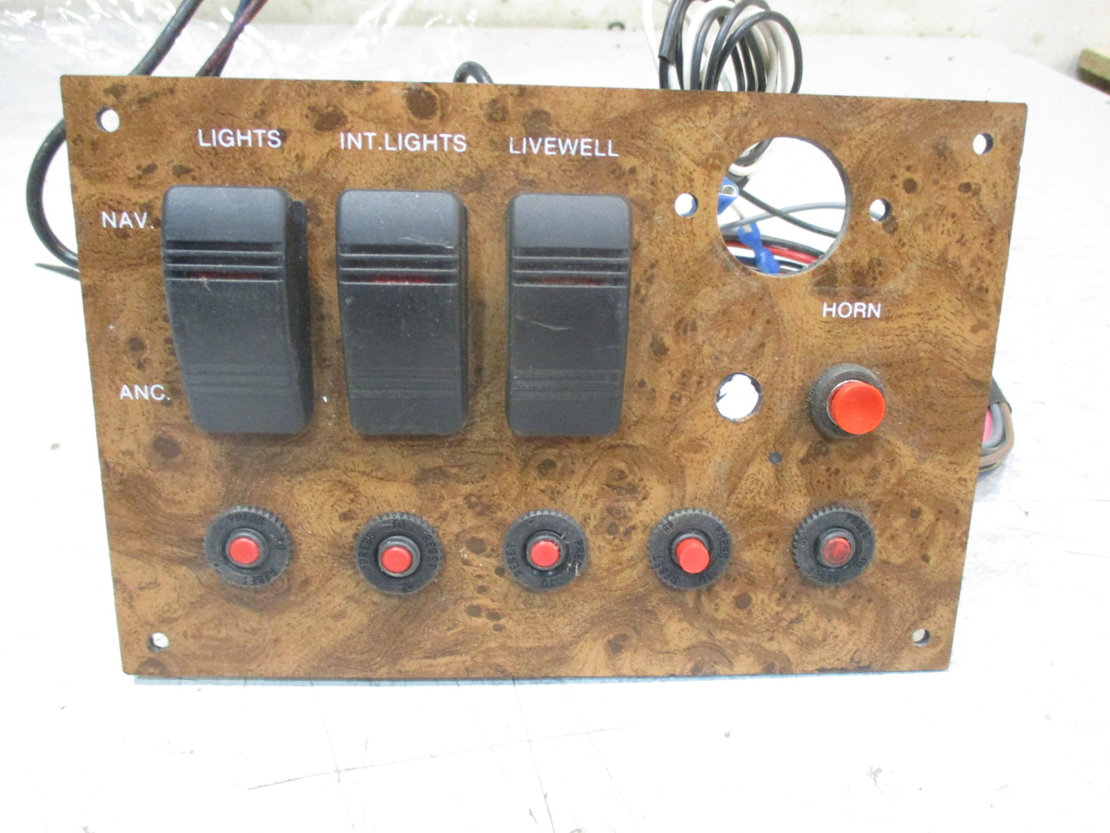 Voyager Marine Boat Switch Dash Panel Wood Grain 7 5/8" x 5 1/4