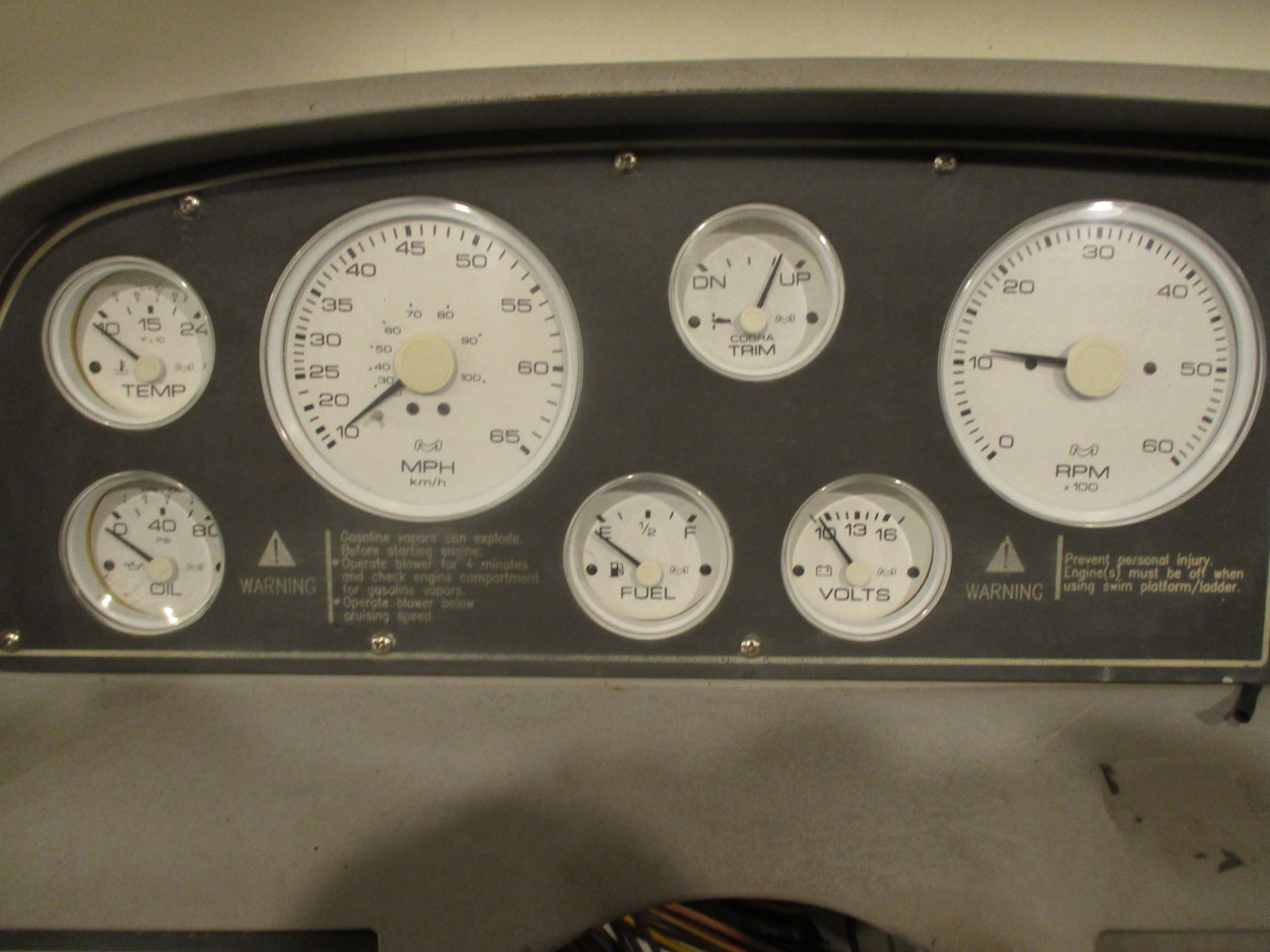 1993 Four Winns 180 Horizon LE Marine Boat Dash Panel & Gauges Switches Green Bay Propeller