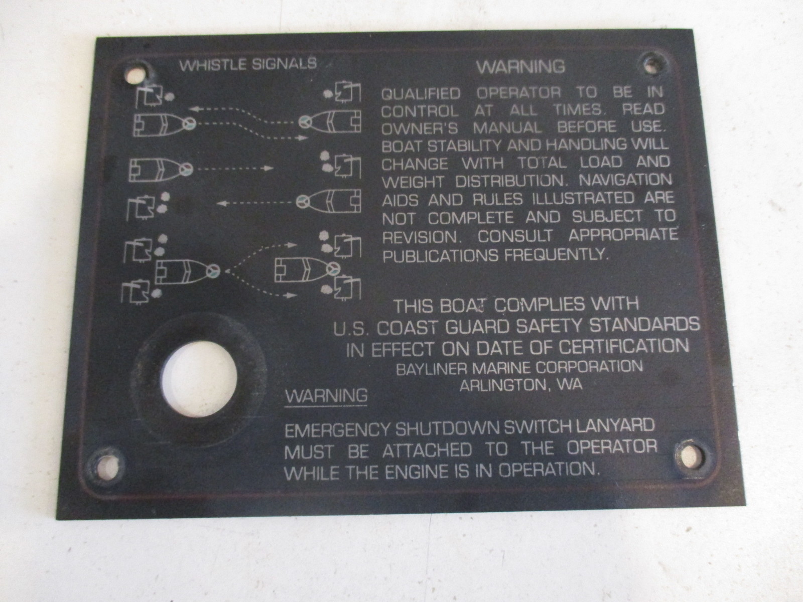 1987 Bayliner Capri Boat Emergency Shutdown Dash Panel ... chaparral boat fuse box 