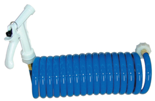 WASHDOWN STATION Coiled Hose, 15' Blue, w/Pistol Grip Nozzle WDH-15B-B-DP GB663262893