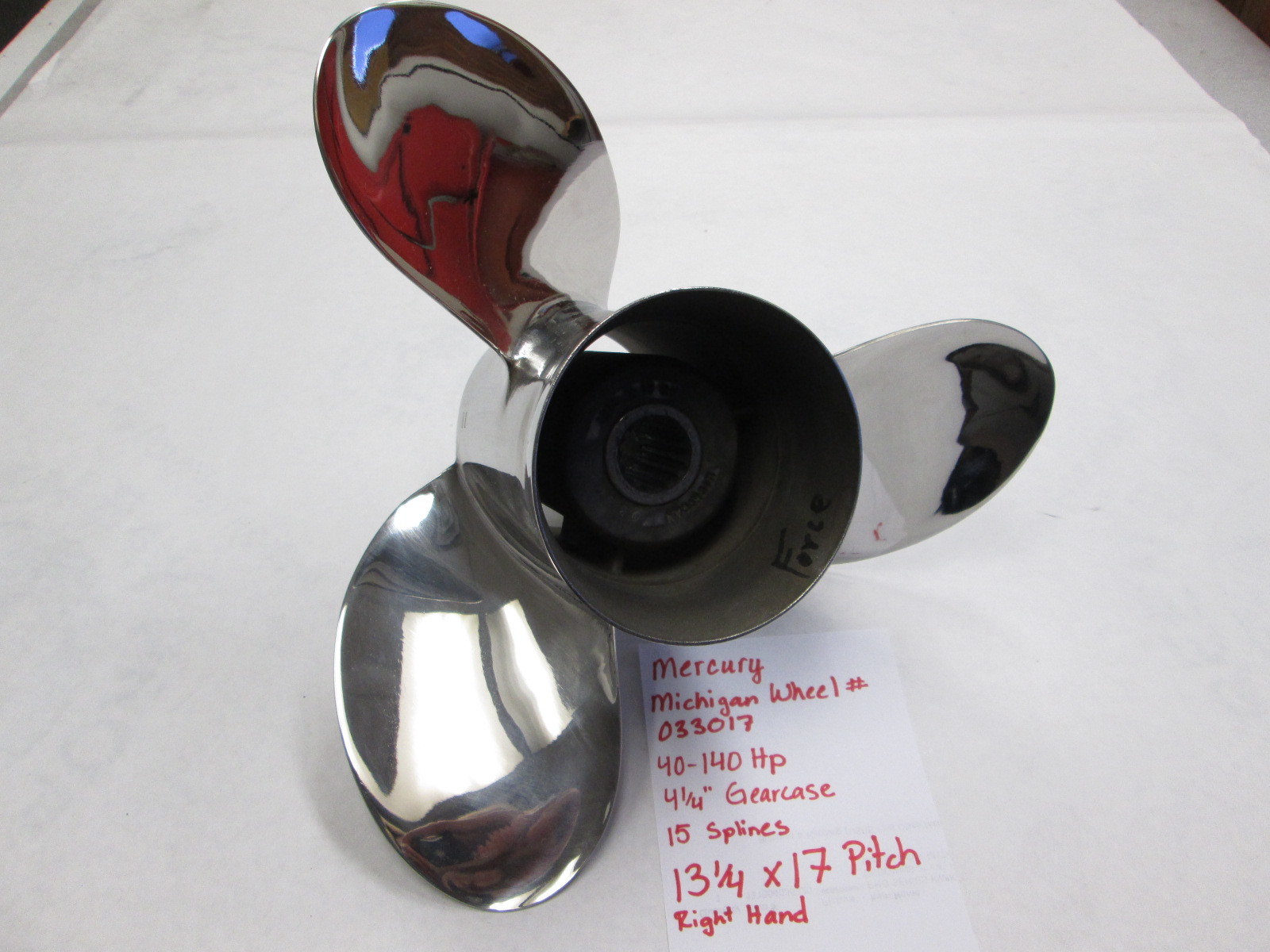 13 1/4 x 17 Pitch Stainless Steel Prop for Mercury & Older Force