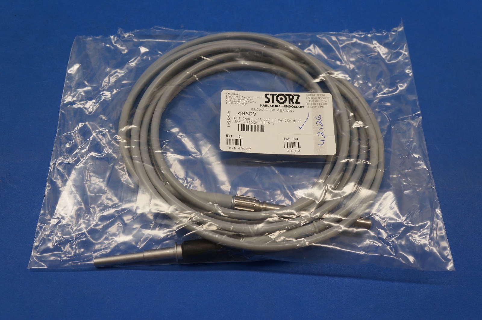 Karl Storz 495DV Fiber Optic Light Cable, 2.5 mm Diameter, length 320