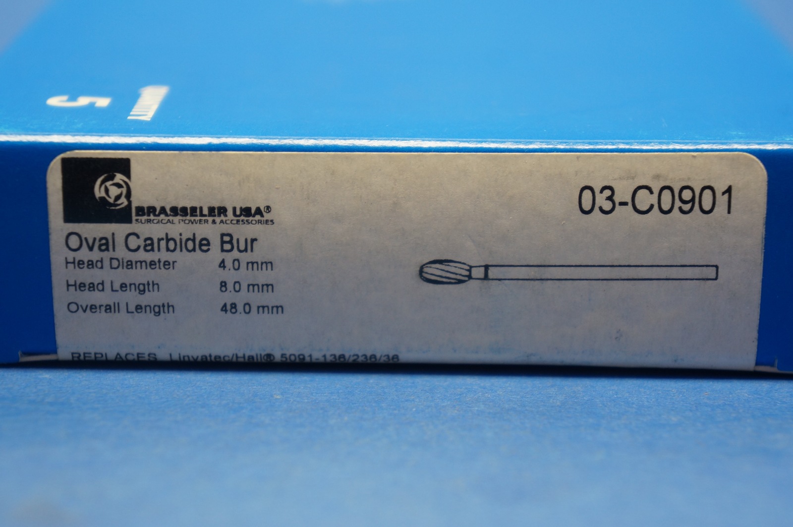 Brasseler 03C0901 Oval Carbide Bur 4.0mm x 8.0mm (x) Box of 5 eBay