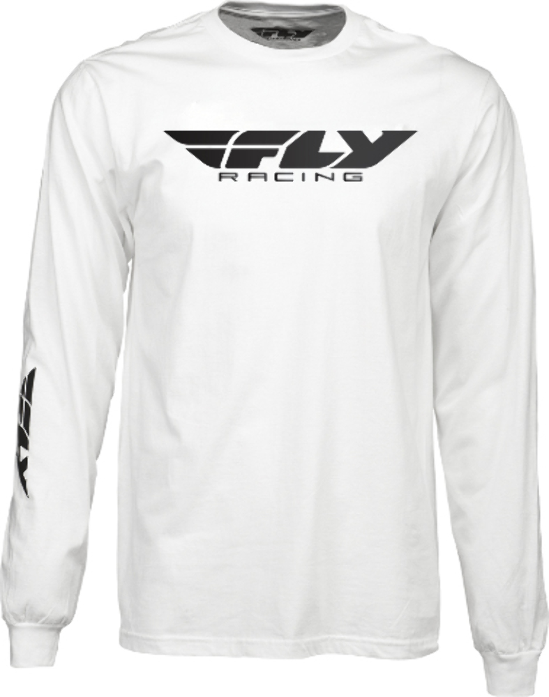 Fly Racing Men's Corporate Long Sleeve Tee - White - Adult Sizes 352-4144L-WPS