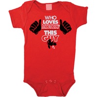 Smooth Industries Who Loves MotoX?  THIS GUY Baby Romper - RED - 3/6 Months 1631-101-WPS