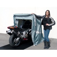 Speed-Way Standard/Sport Size Retractable Motorcycle Parking Shelter - MTS-GRY 279-0001-WPS