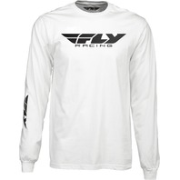 Fly Racing Men's Corporate Long Sleeve Tee - White - Adult Sizes 352-4144L-WPS
