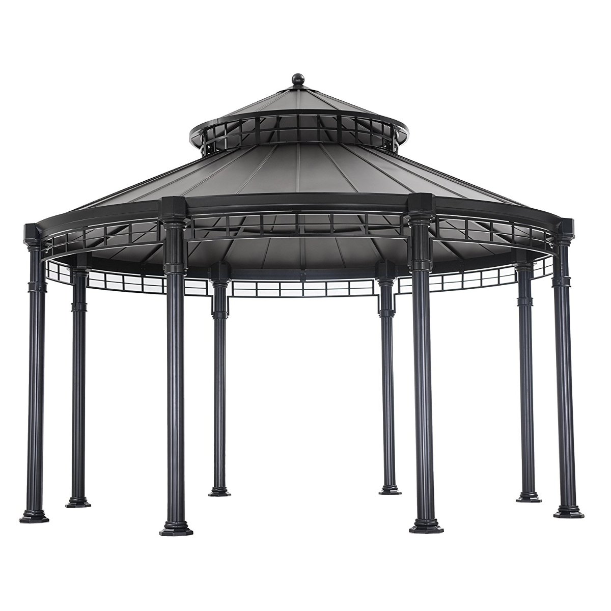 Sunjoy Buffalo 14’ x 14’ Round Top Heavy Duty Outdoor Patio Gazebo eBay