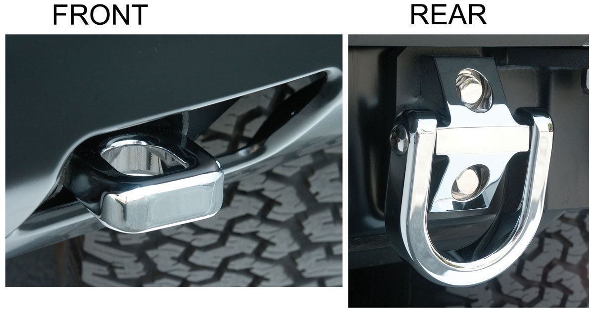 20032010 H2 Hummer Chrome Billet Front and Rear Tow Hook Set Pirate Mfg