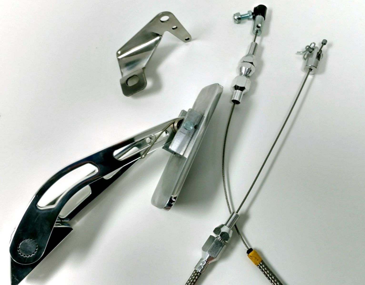 Aluminum Gas Pedal / 36" Stainless Braided Throttle Cable / Firewall