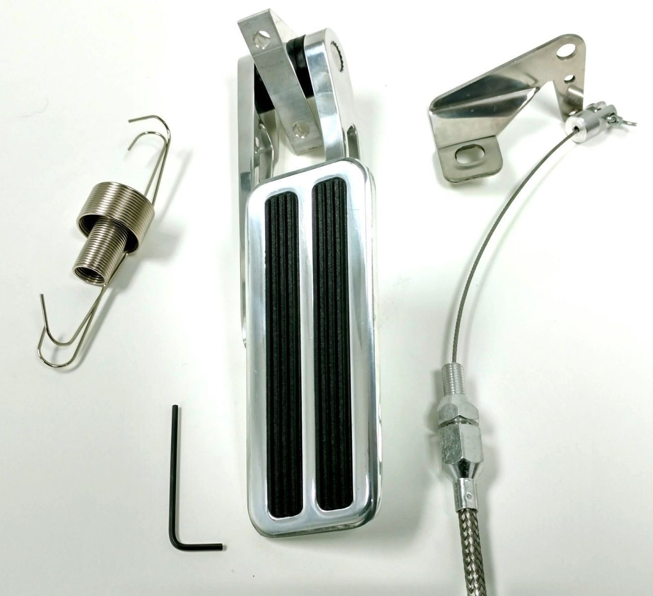 Aluminum Gas Pedal / 36" Stainless Braided Throttle Cable / Firewall