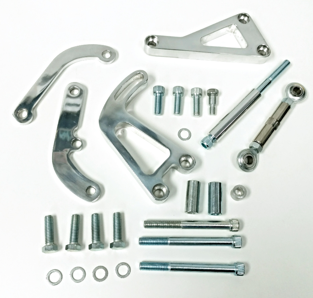 SBC Polished Billet Alternator & Power Steering Pump Bracket LWP 283 350 400 V8 eBay