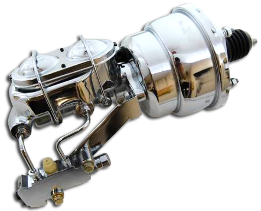 7" Chrome Dual Power Booster + Dual Bail Master Cylinder Disc/Drum Kit